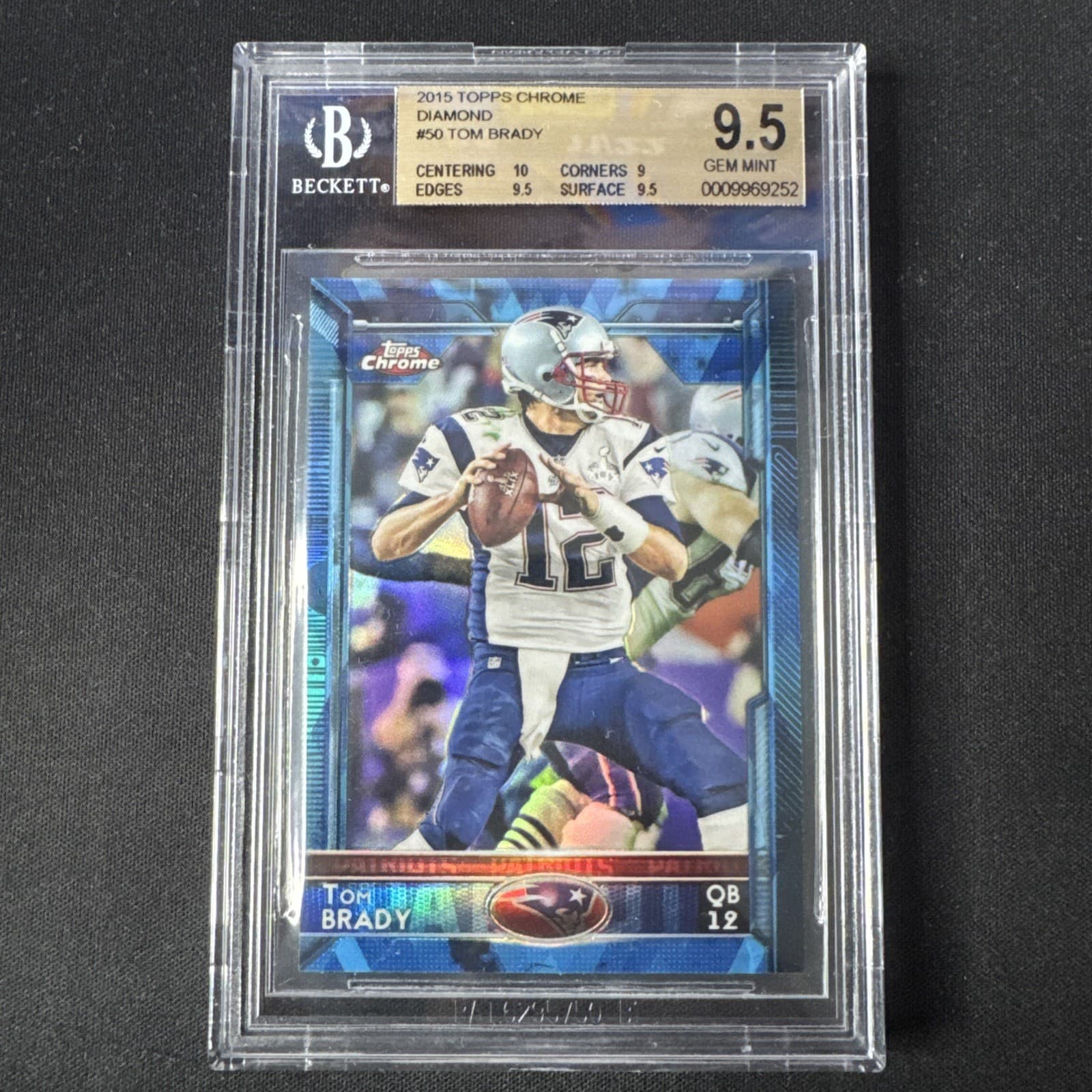 Tom Brady Blue 2015 Topps Chrome