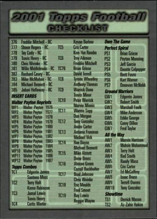 Main Set 2001 Topps 2001 Topps