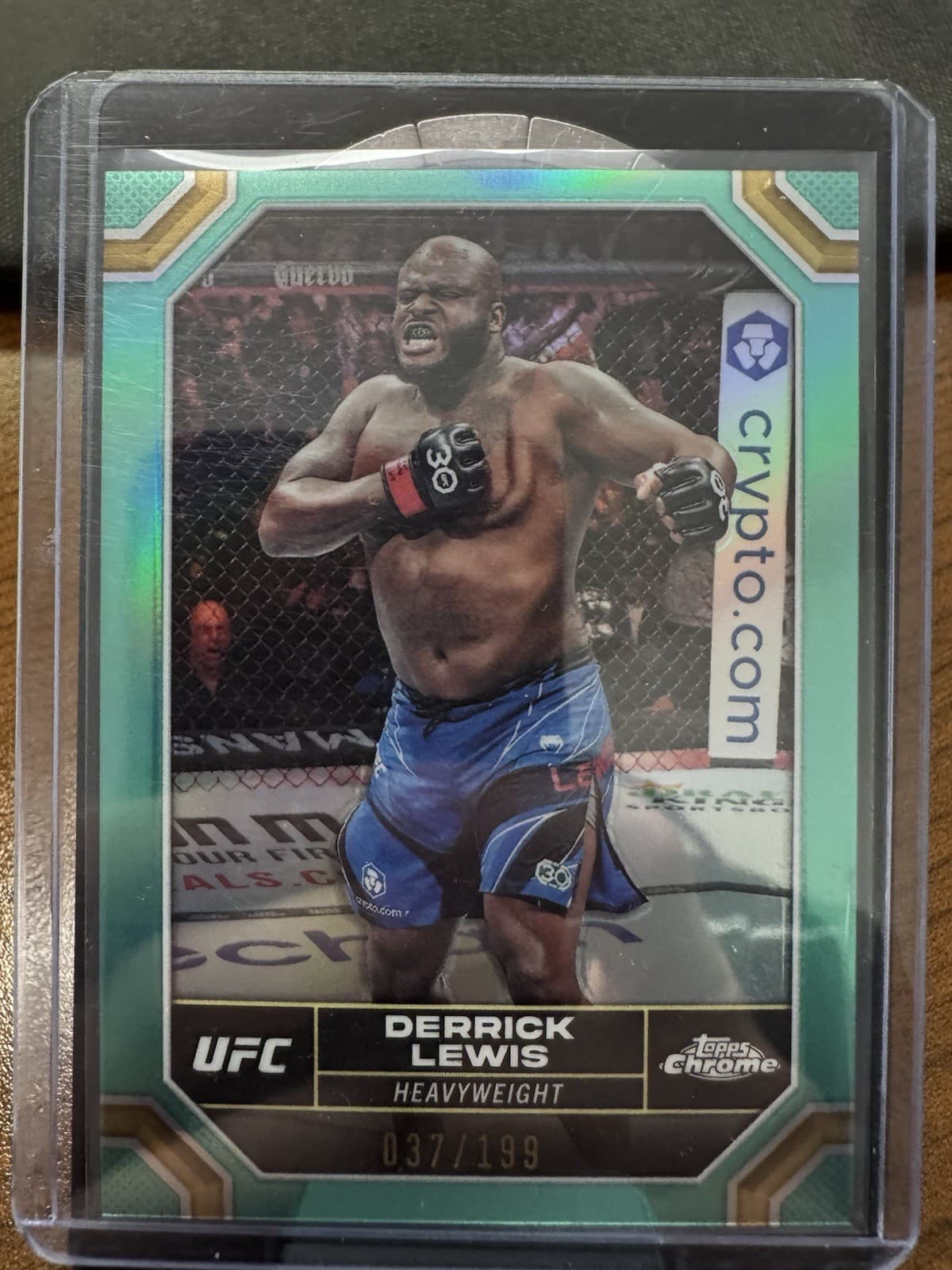 Derrick Lewis Aqua 2024 Topps Chrome 2024 Topps Chrome aqua-refractor