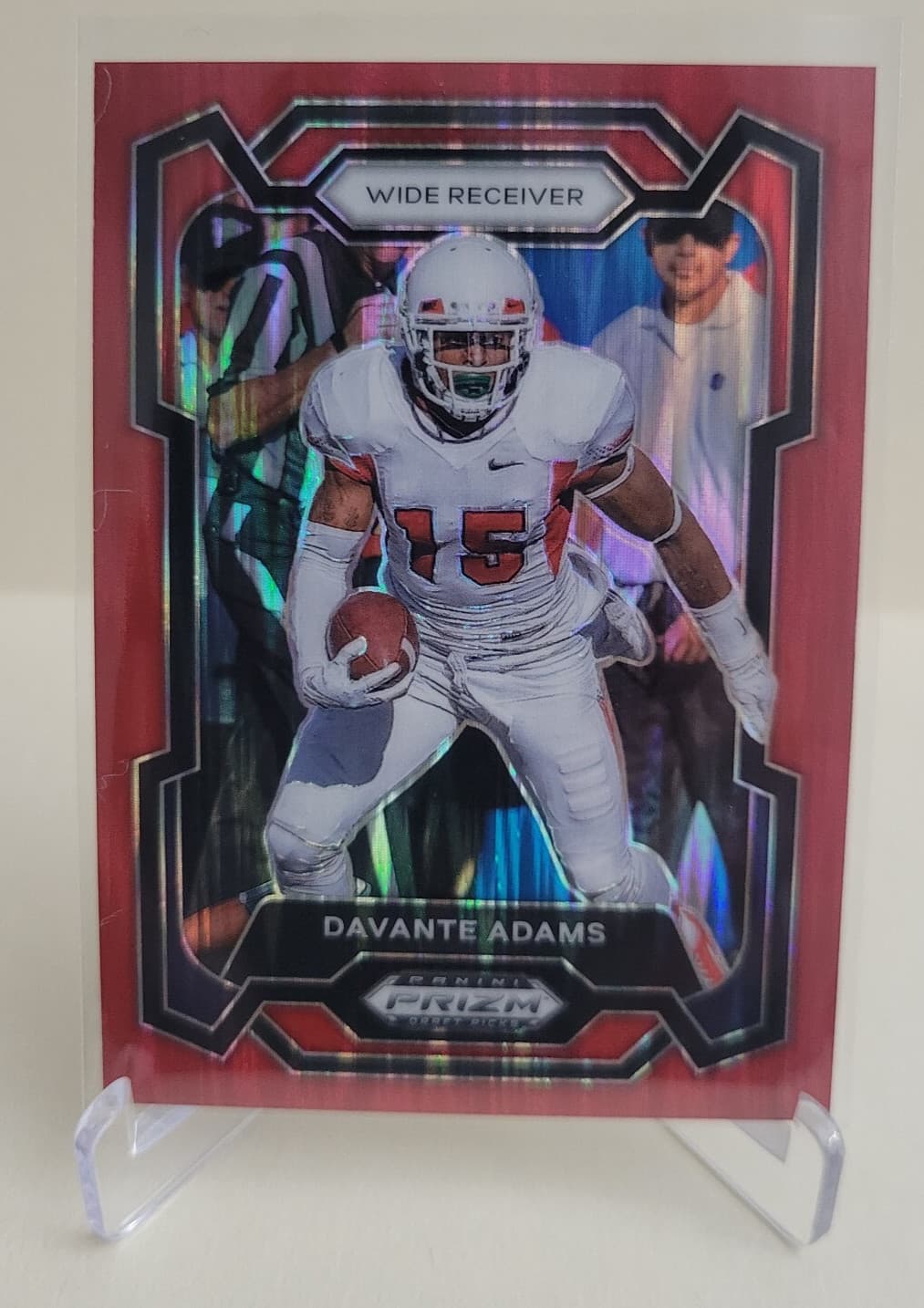 DRAFT PICKS DAVANTE ADAMS RED 2024 Panini Prizm 2024 Panini Prizm red-shimmer