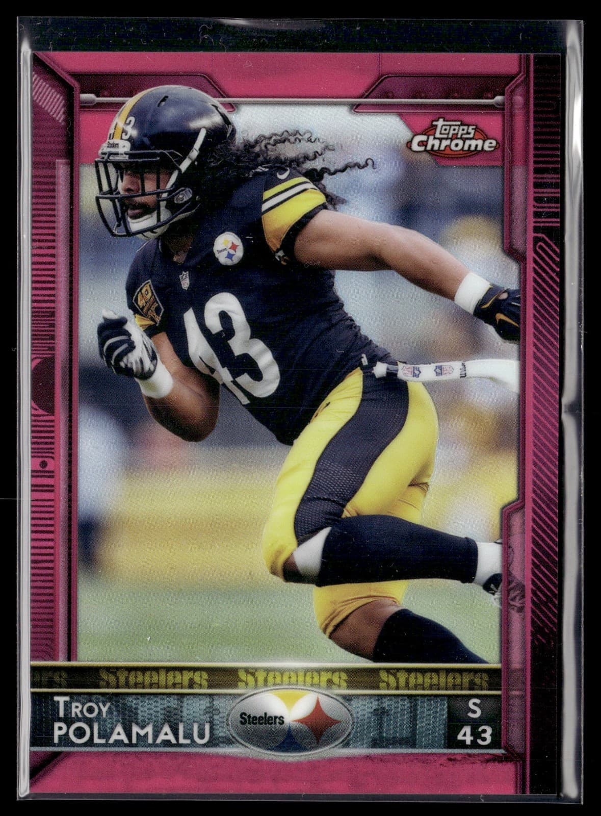 Troy Polamalu Pink 2015 Topps Chrome 2015 Topps Chrome pink-refractor