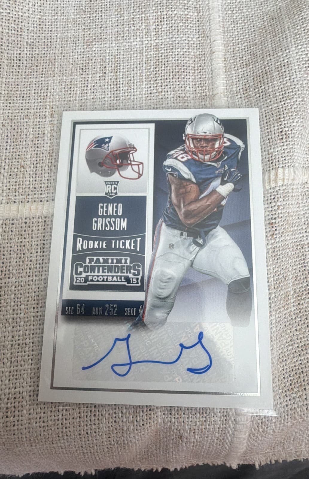 Ticket Geneo Grissom 2015 Panini Contenders 2015 Panini Contenders