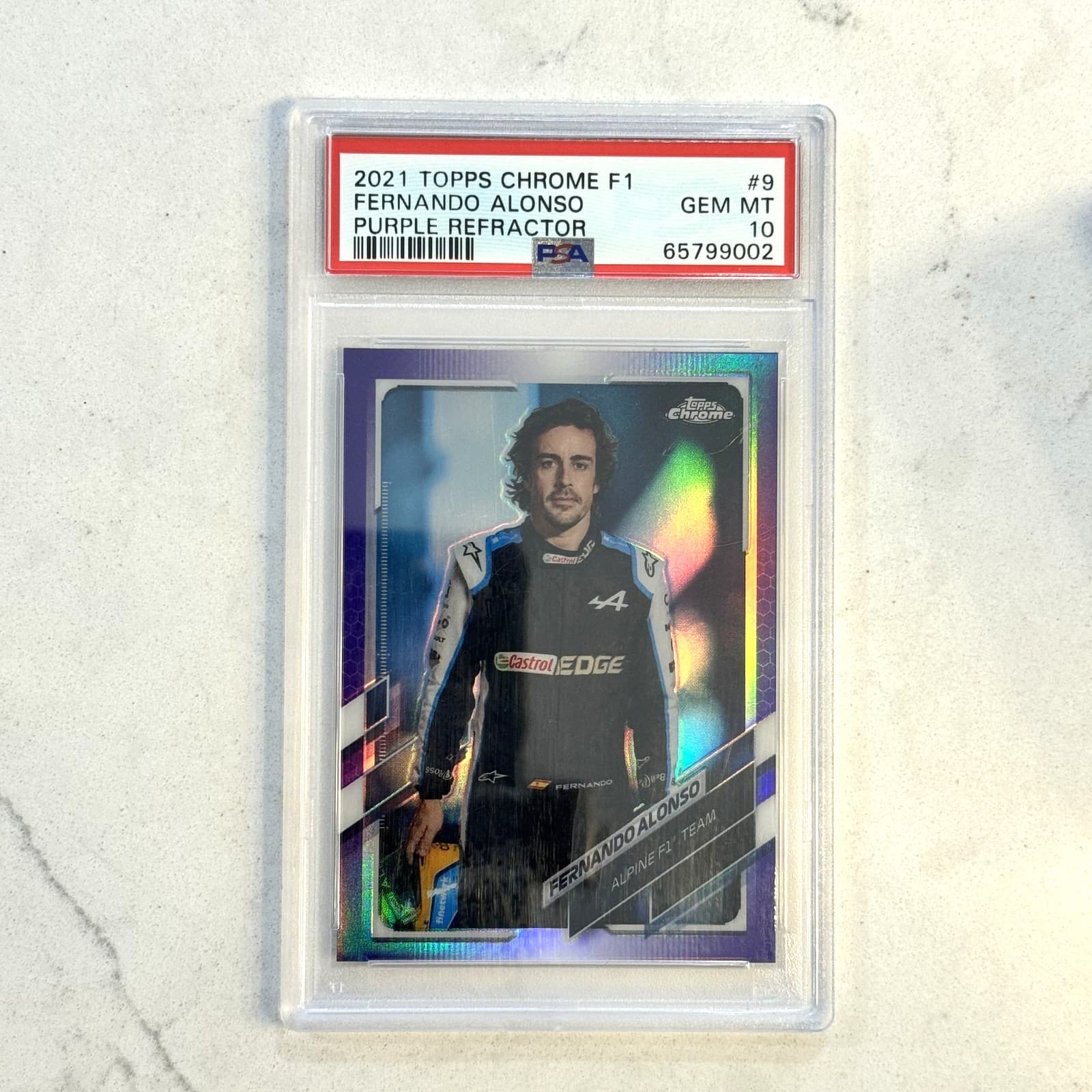 Fernando Alonso Purple 2021 Topps Chrome 2021 Topps Chrome purple-refractor