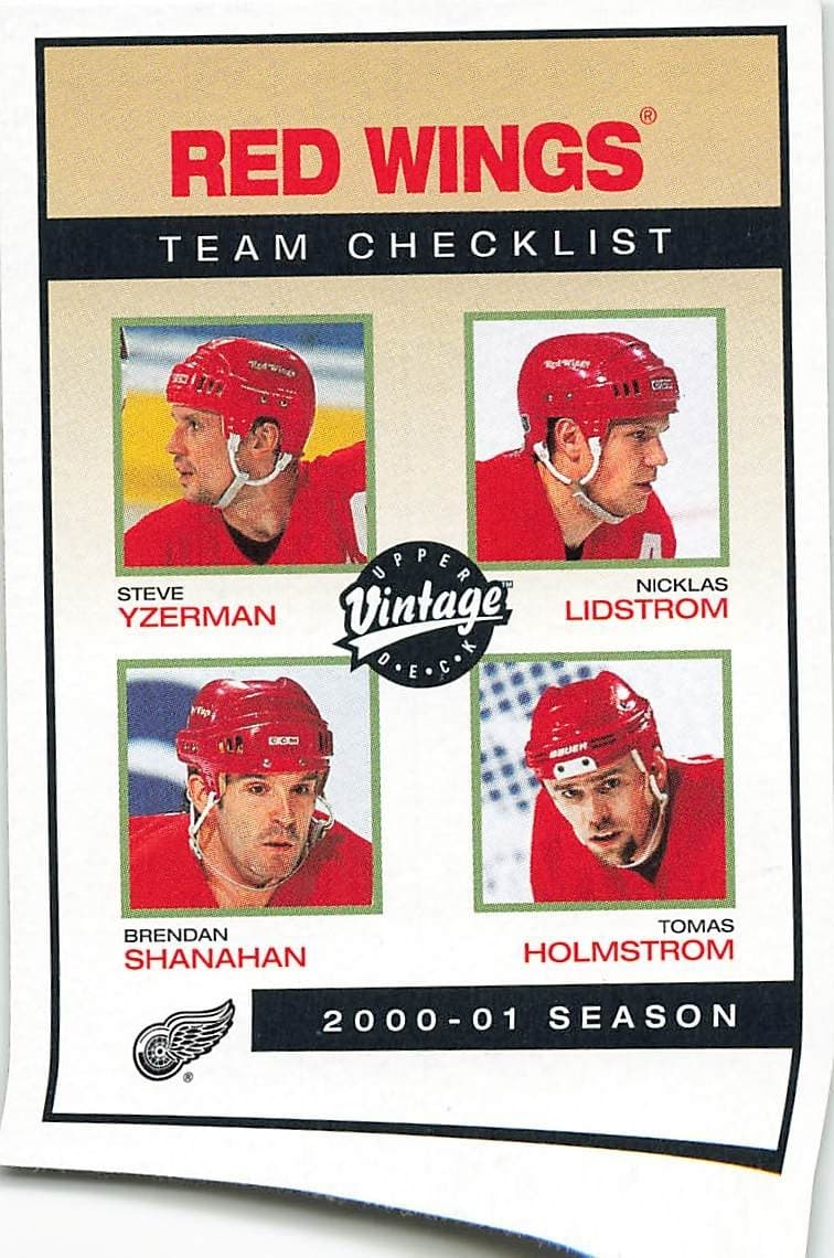RED WINGS TEAM CHECKLIST VINTA 2001 Upper Deck