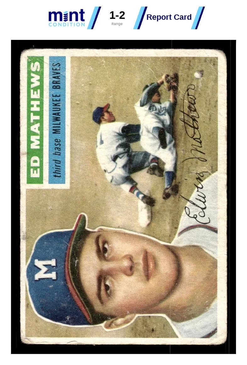 ED MATHEWS 107b GOOD MCG 2 BAS 1956 Topps