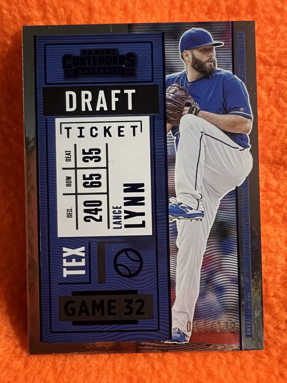 LANCE LYNN BASEBALL BLUE /149 2020 Panini Contenders 2020 Panini Contenders