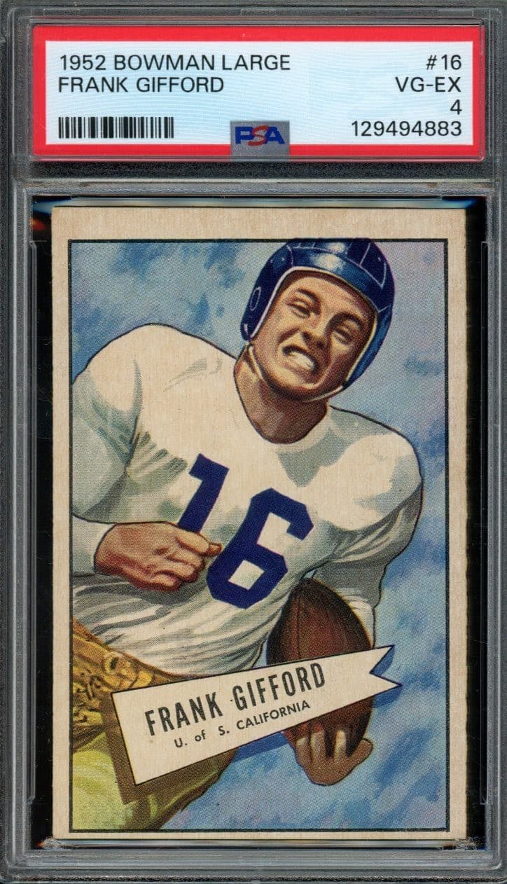 LARGE FRANK GIFFORD GIANTS HOF 1952 Bowman