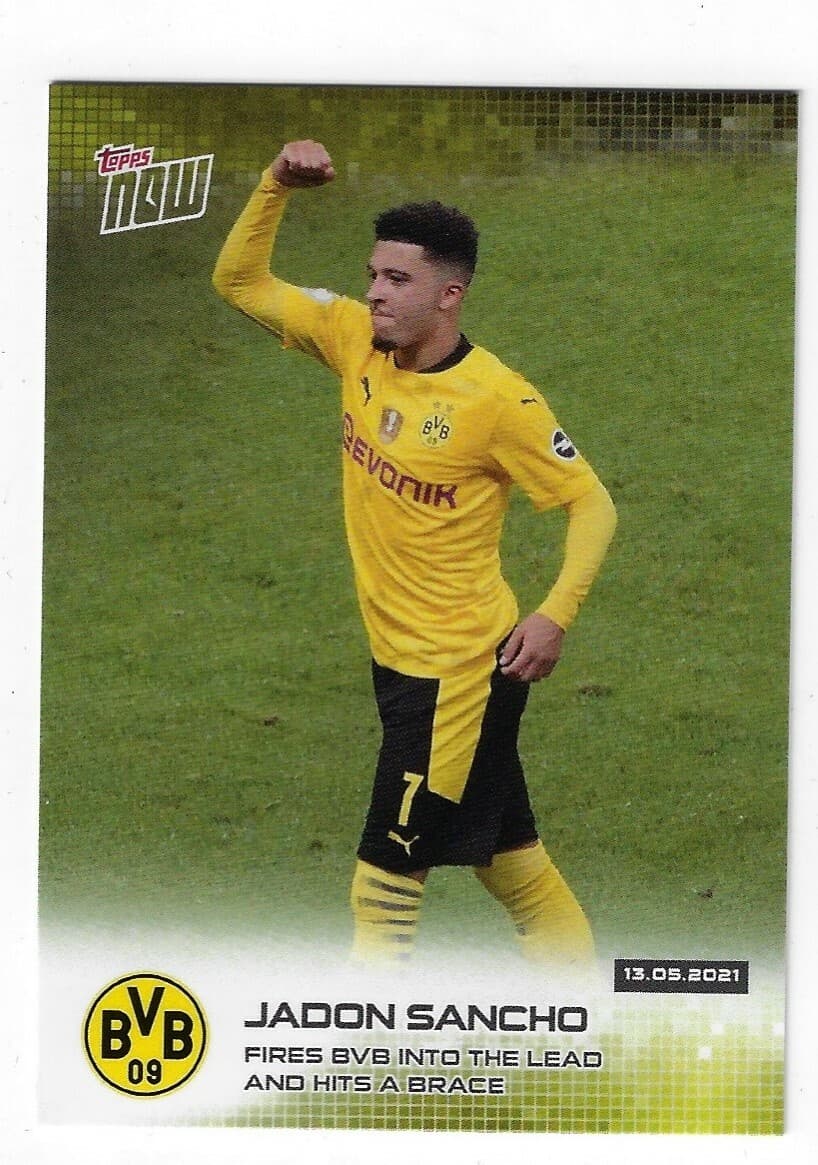 JADON SANCHO NOW SOCCER BVB 09 2021 Topps