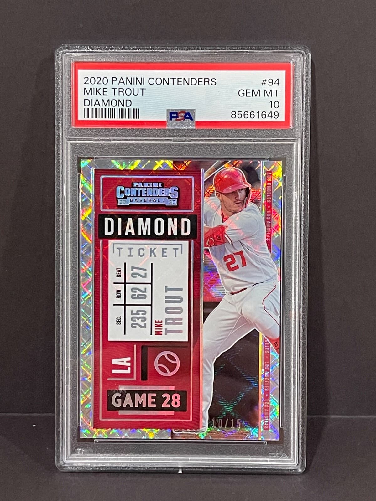 Mike Trout Baseball 2020 Panini Contenders 2020 Panini Contenders