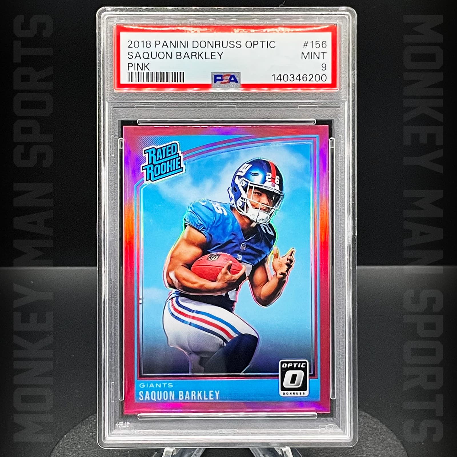 Saquon Barkley 2018 Donruss Optic auto card