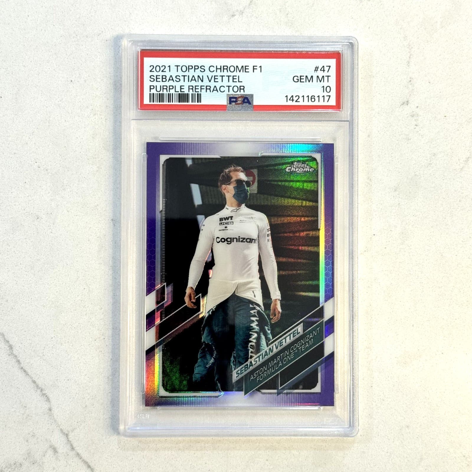 Sebastian Vettel Purple 2021 Topps Chrome 2021 Topps Chrome purple-refractor