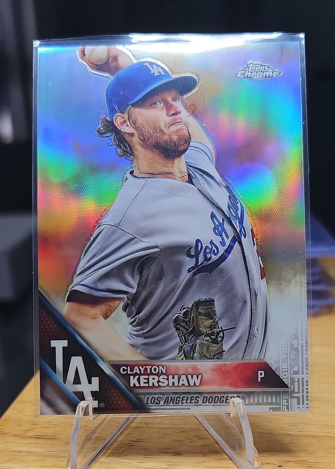 Clayton Kershaw Pitching 2016 Topps Chrome 2016 Topps Chrome refractor