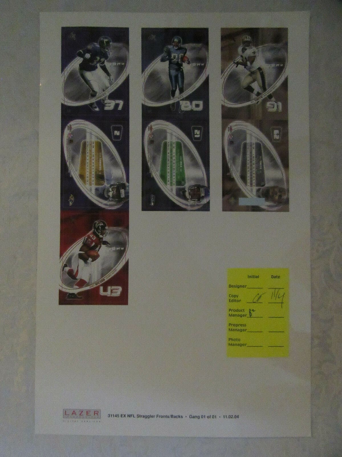 Football Print Proof 2004 Fleer