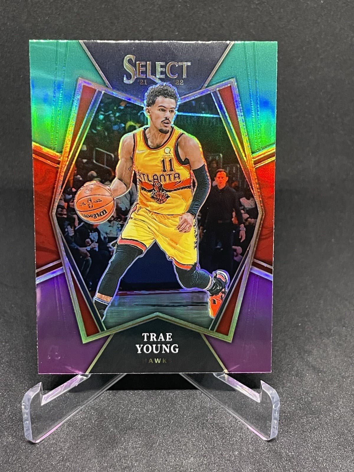 Trae Young Green 2021 Panini Select 2021 Panini Select green-purple