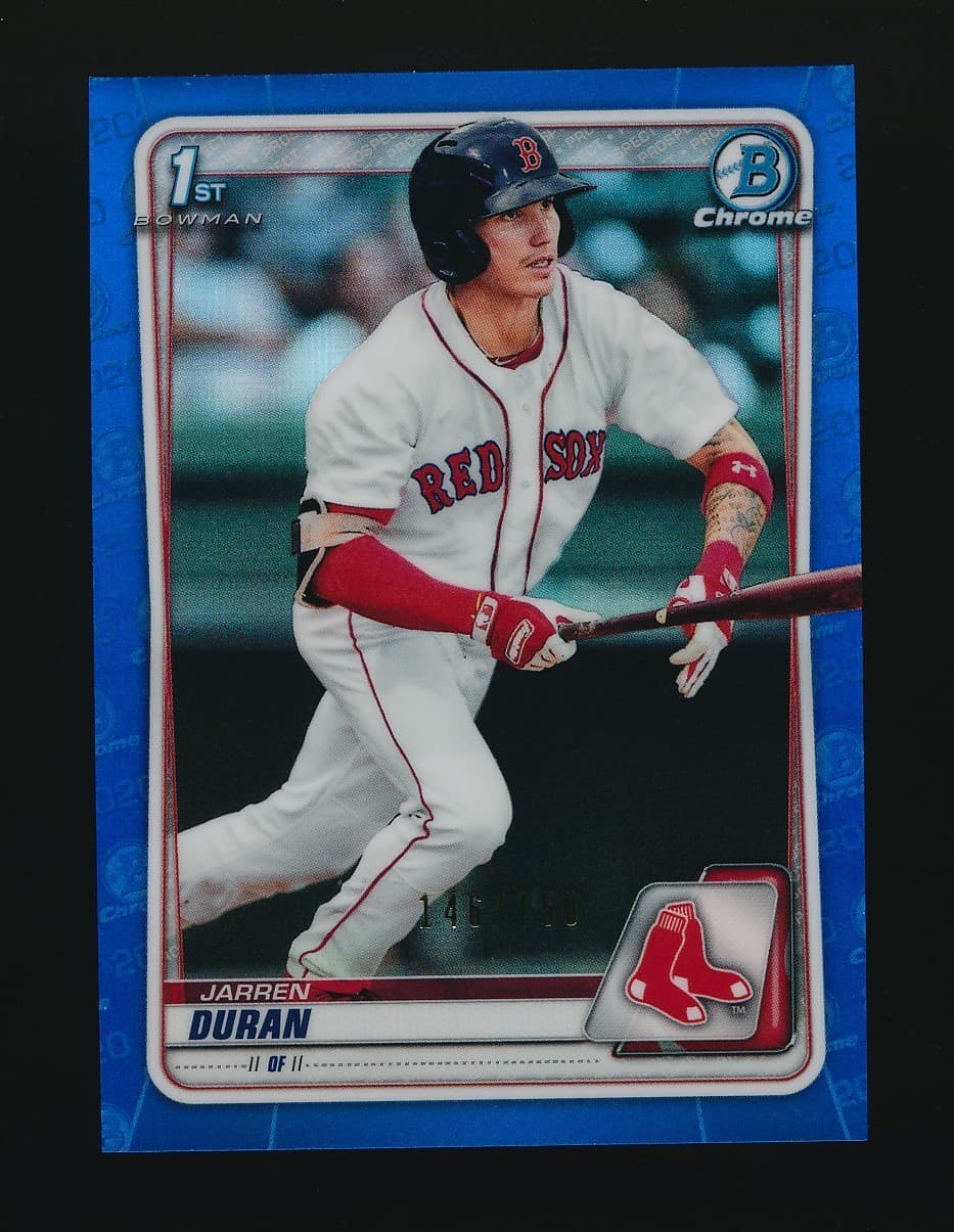 Jarren Duran Blue 2020 Bowman Chrome 2020 Bowman Chrome blue-refractor
