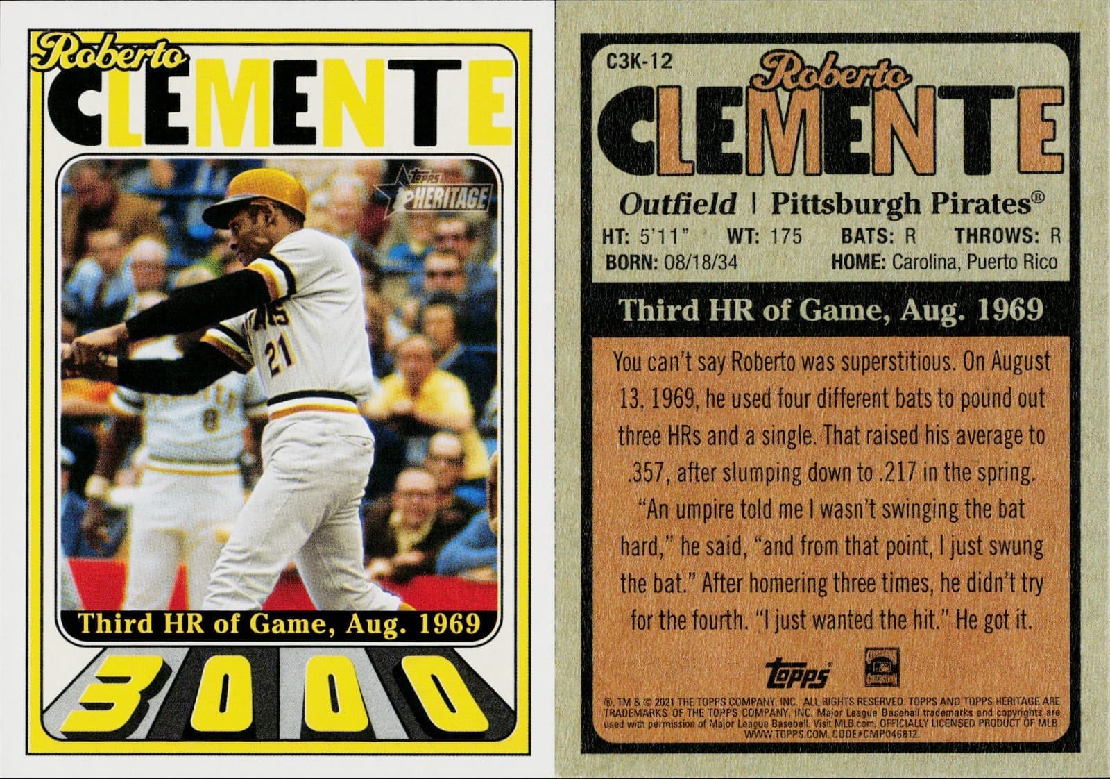 High Number Roberto 2021 Topps Heritage 2021 Topps Heritage