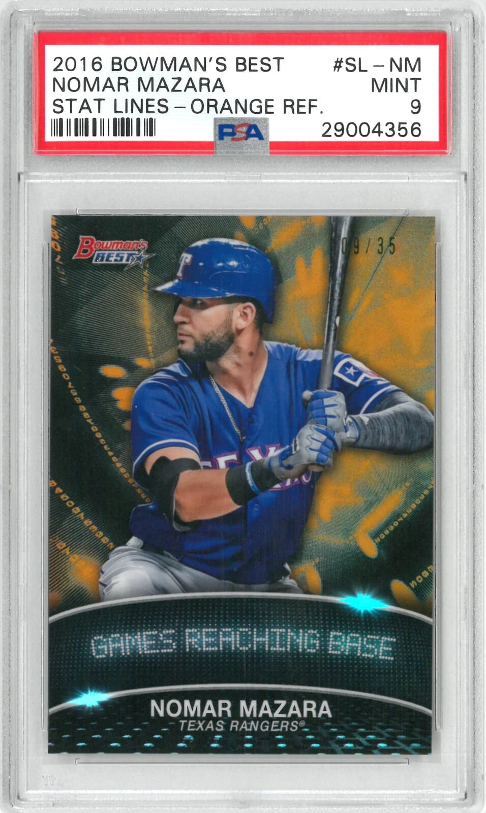 Stat Lines Orange 2016 Bowman 2016 Bowman orange-refractor
