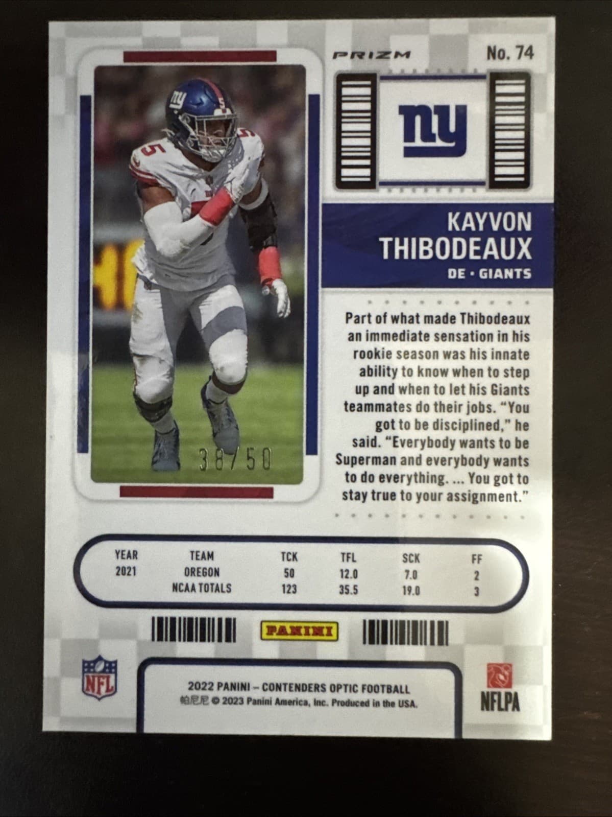 Kayvon Thibodeaux 2022 panini