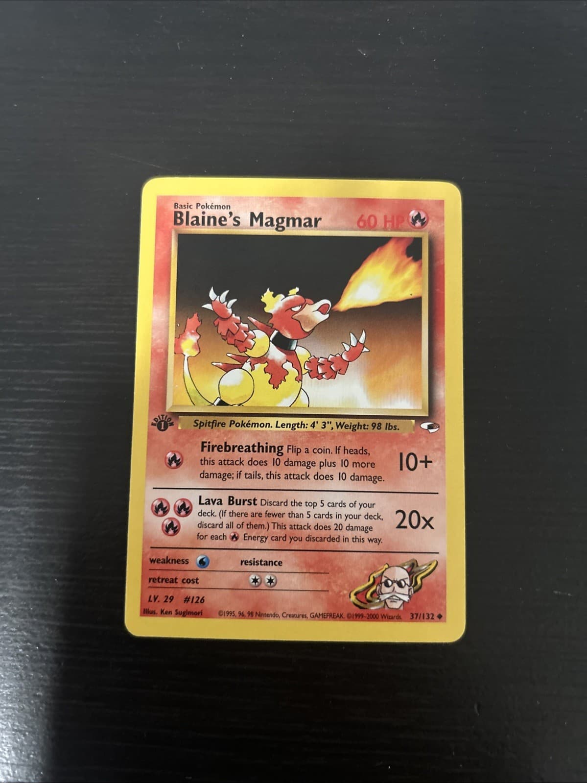 Blaine's Magmar trading card