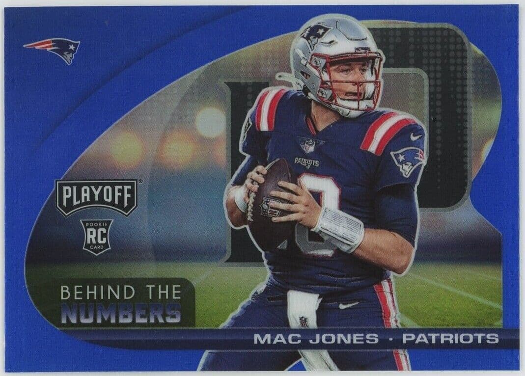 Mac Jones 2021 panini Playoff Behind the Numbers