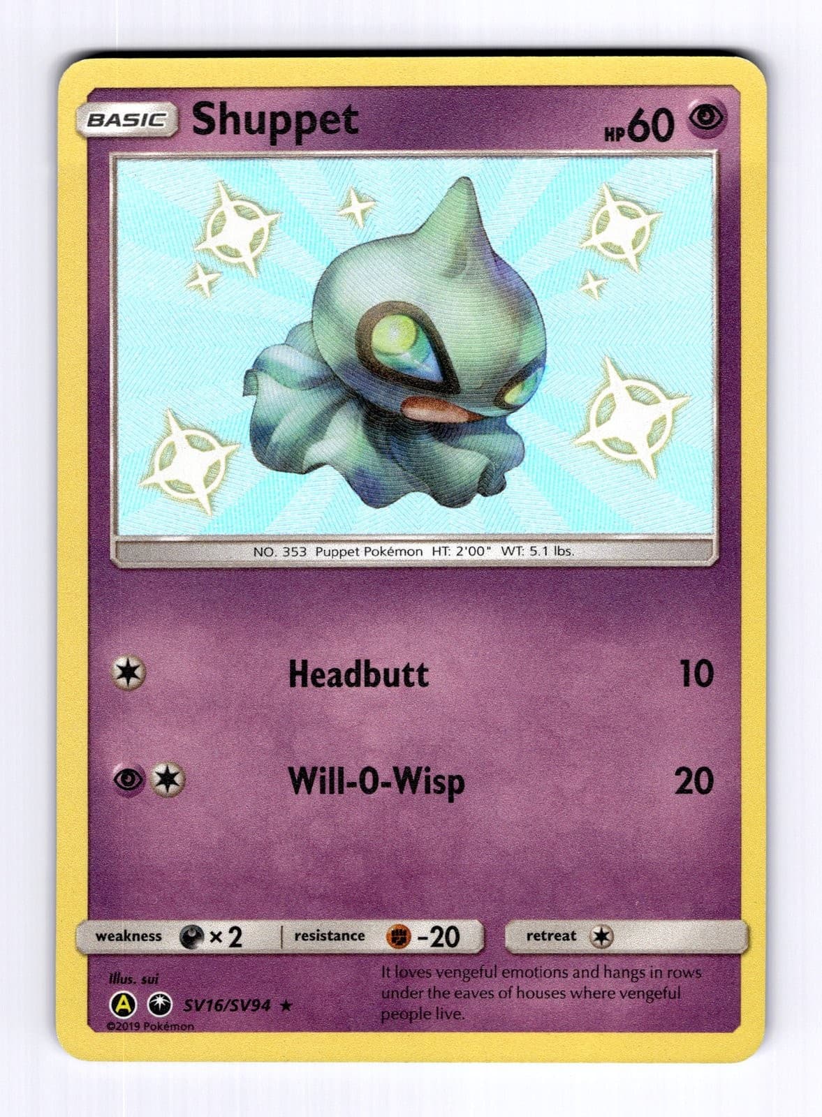 Shuppet 2019 Pokemon Hidden Fates