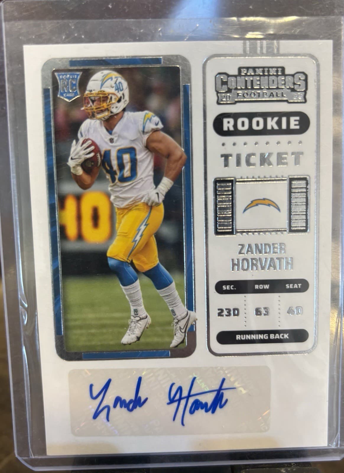 Zander Horvath trading card