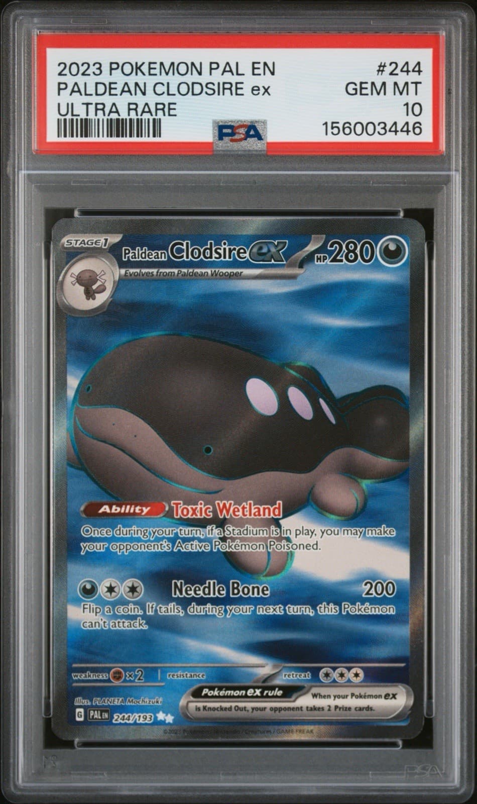 Paldean Clodsire EX trading card