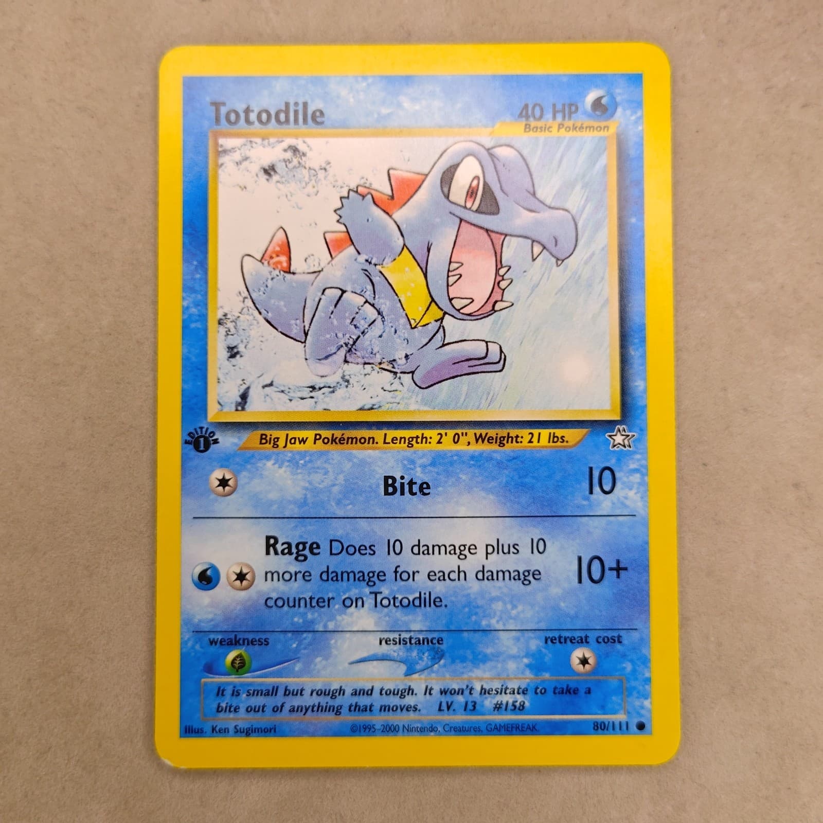 Totodile 2000 Pokemon Neo Genesis