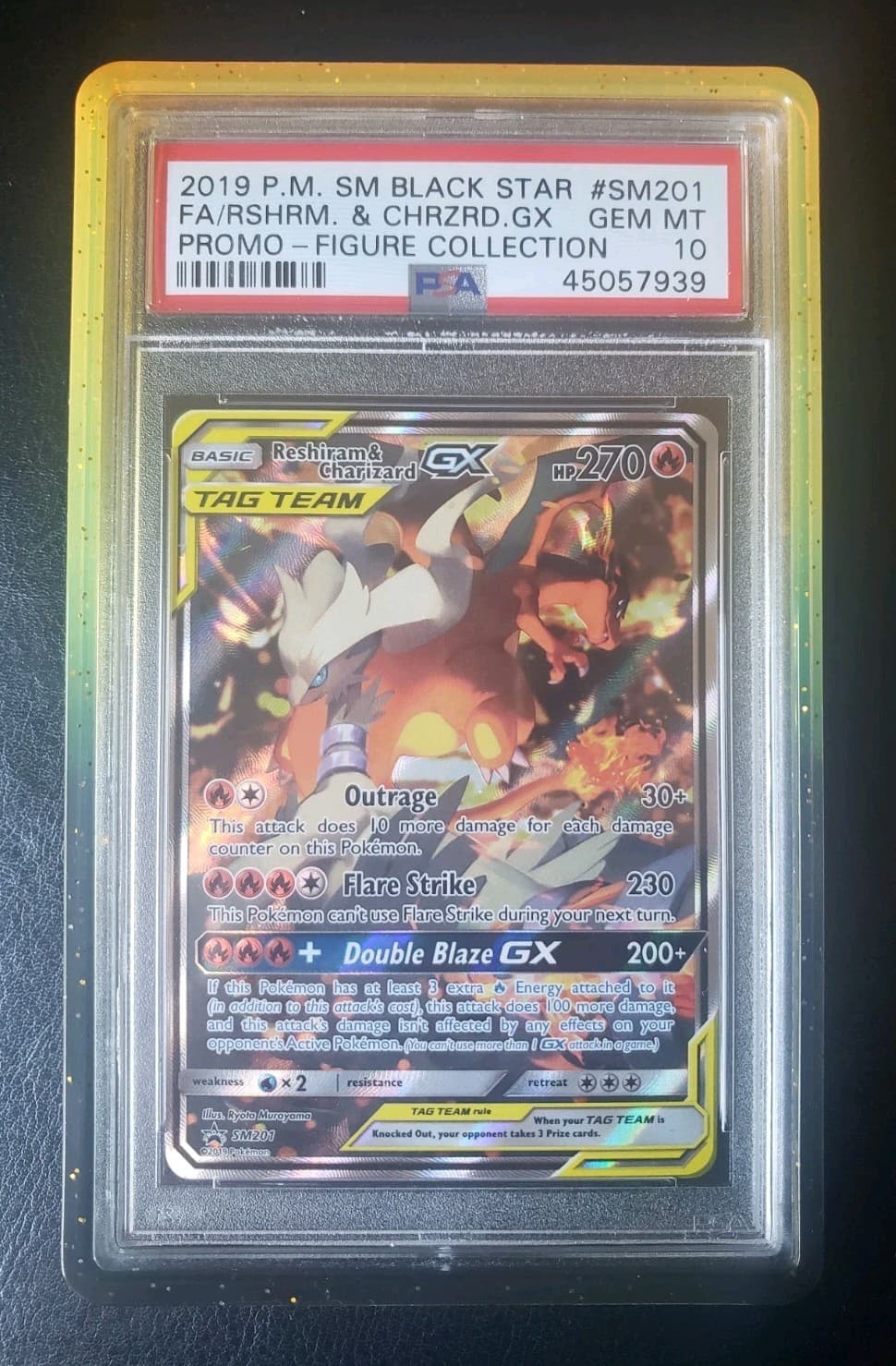 Reshiram & Charizard-GX trading card