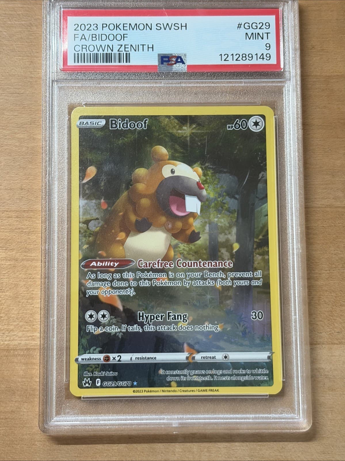 Bidoof trading card