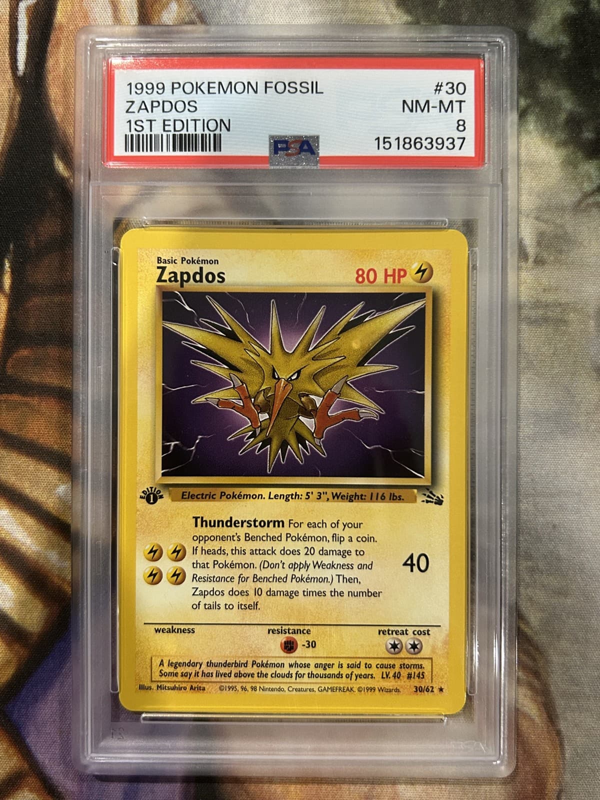 Zapdos 1999 Pokemon Fossil