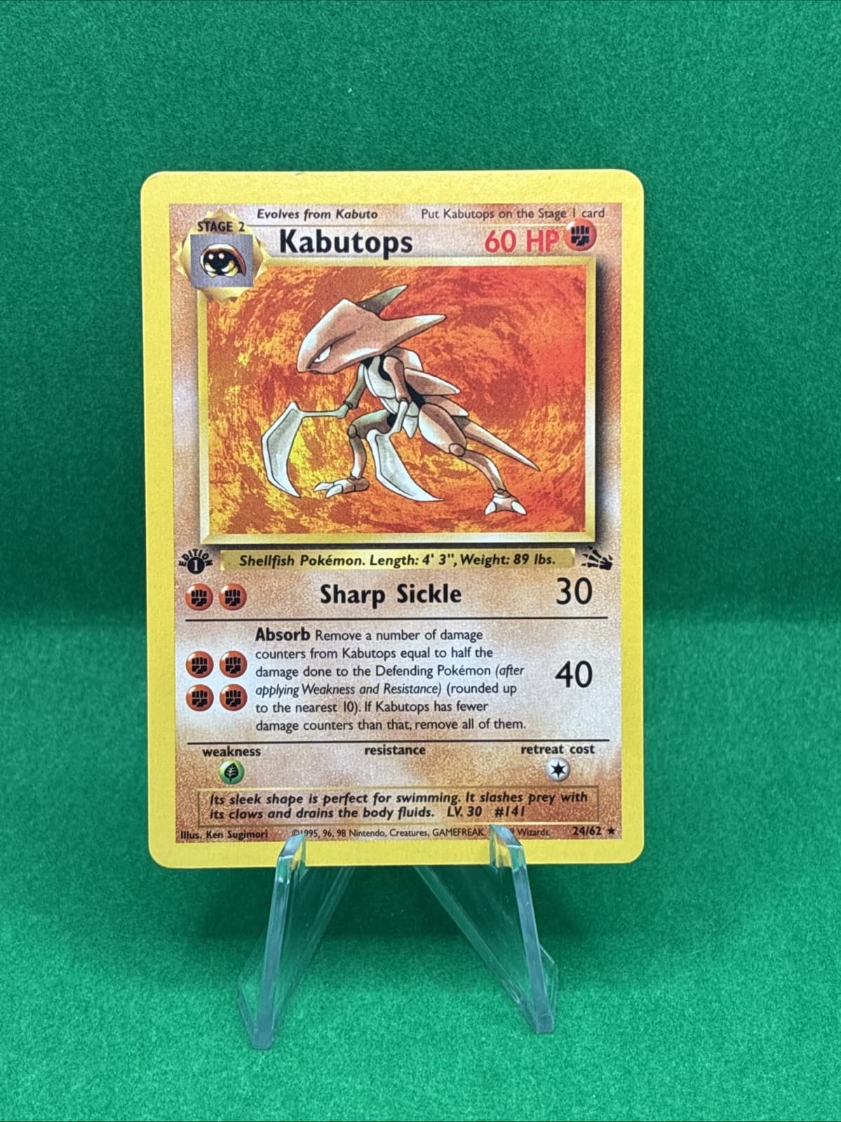 Kabutops 1999 Pokemon Fossil 1st Edition