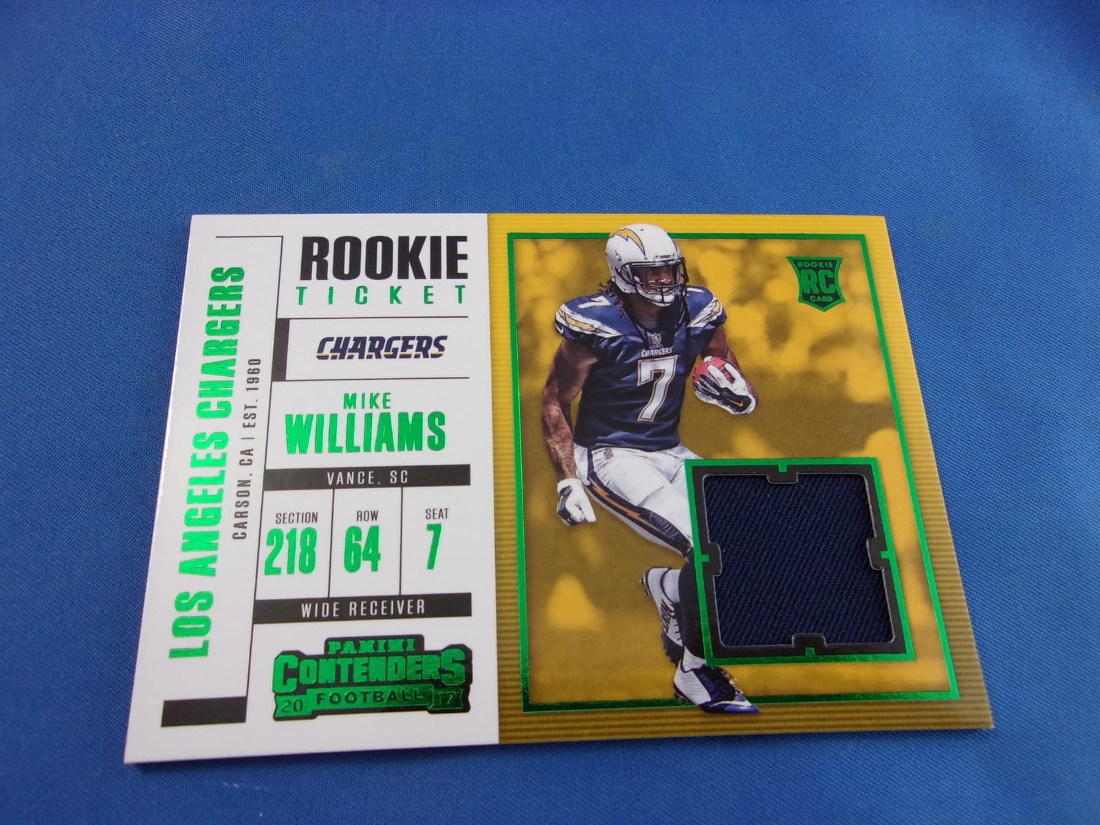 Mike Williams 2018 panini Panini Plates & Patches