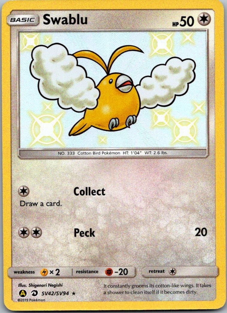 Swablu 2019 Pokemon Hidden Fates