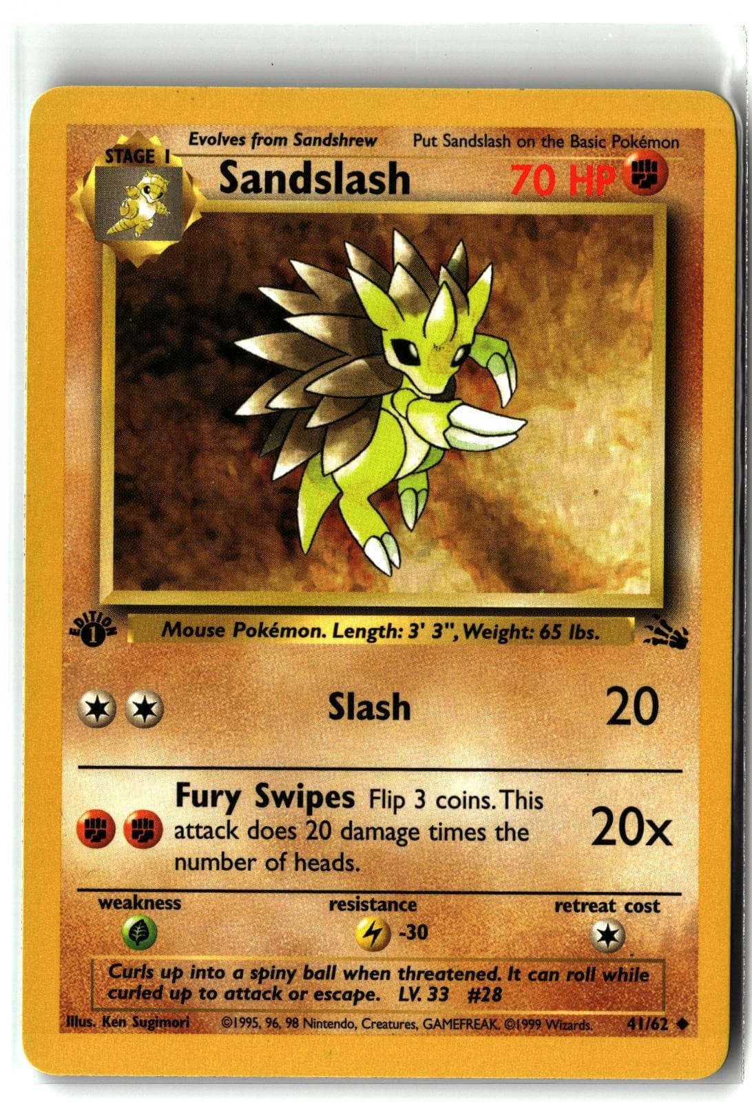 Sandslash trading card