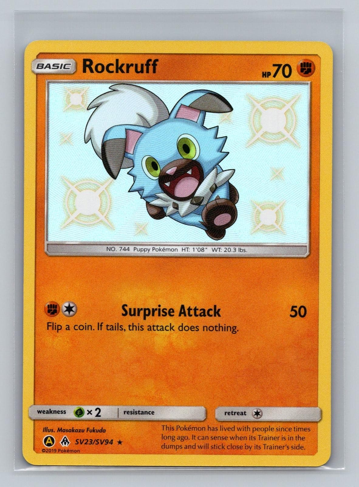 Rockruff 2019 Sun Sun & Moon: Hidden Fates Shiny Rare