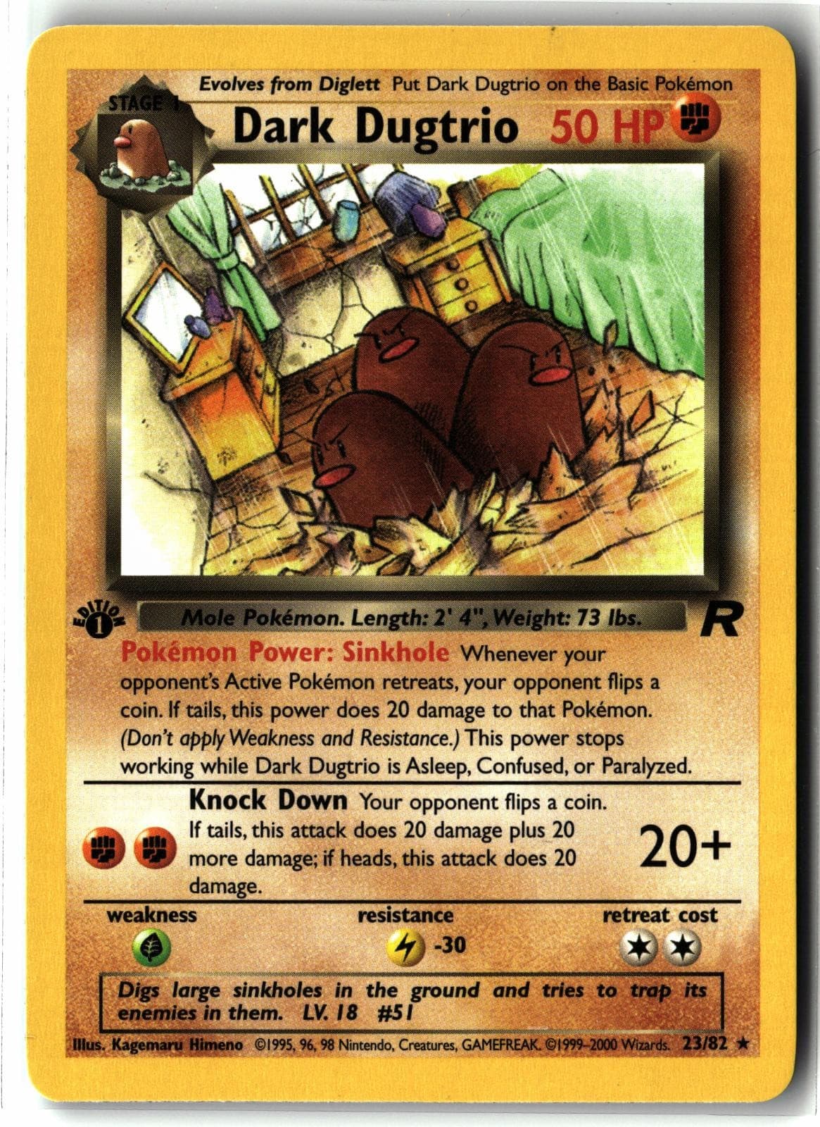 Dugtrio trading card