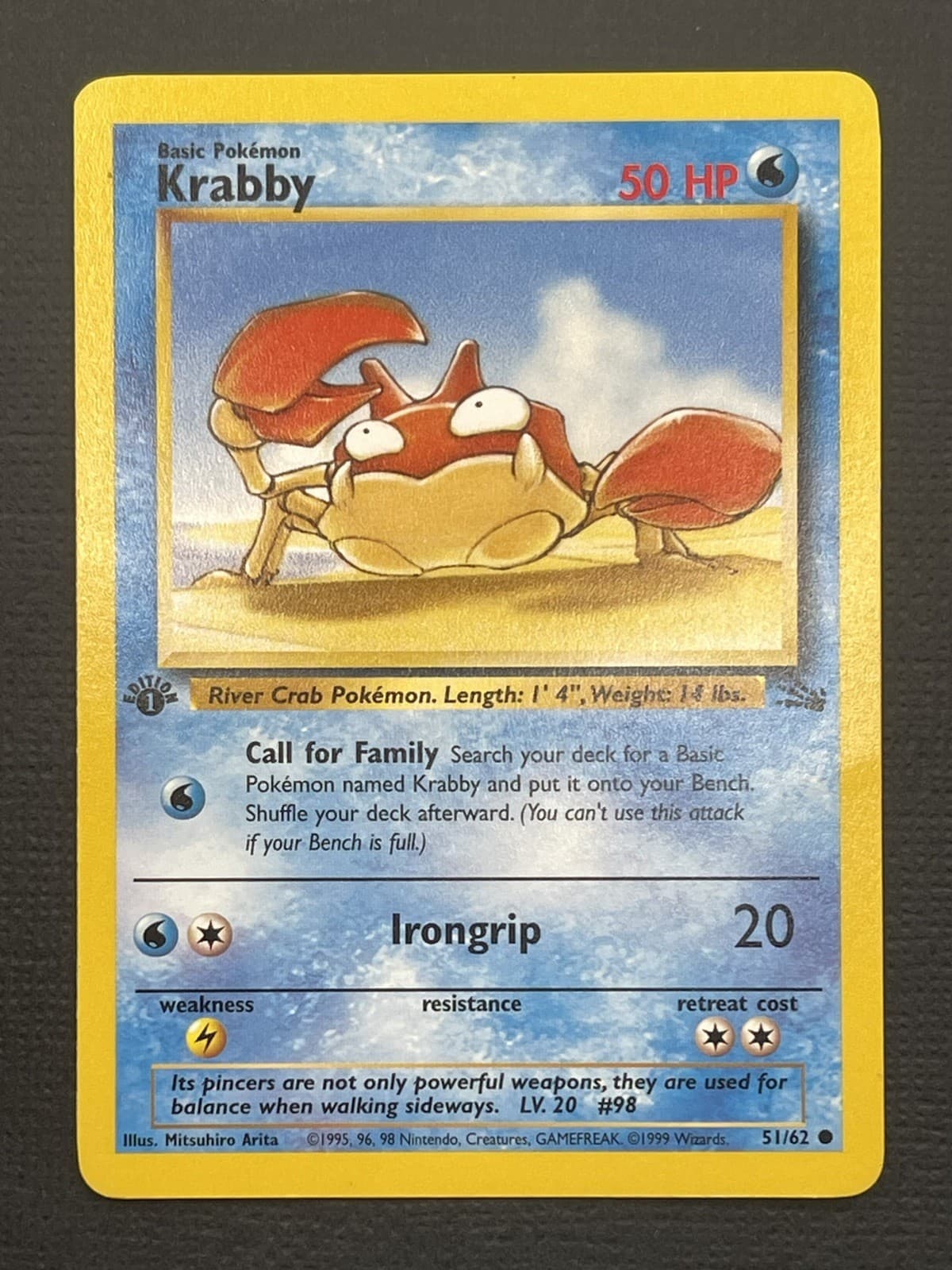 Krabby trading card