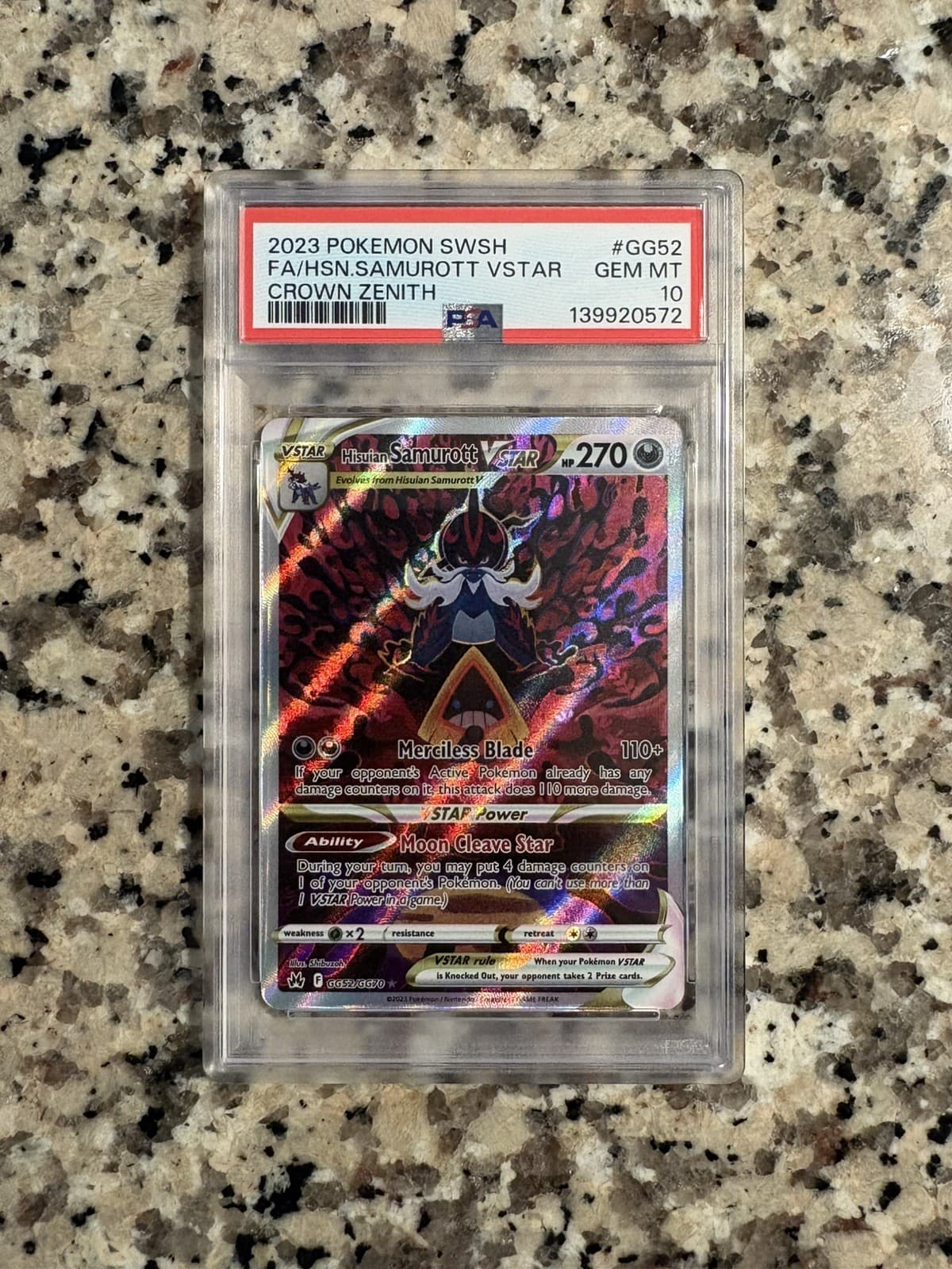 Hisuian Samurott VSTAR trading card