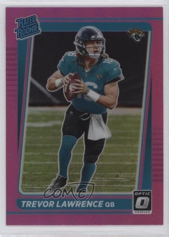 Trevor Lawrence 2021 panini Donruss Optic Preview - Red & Green