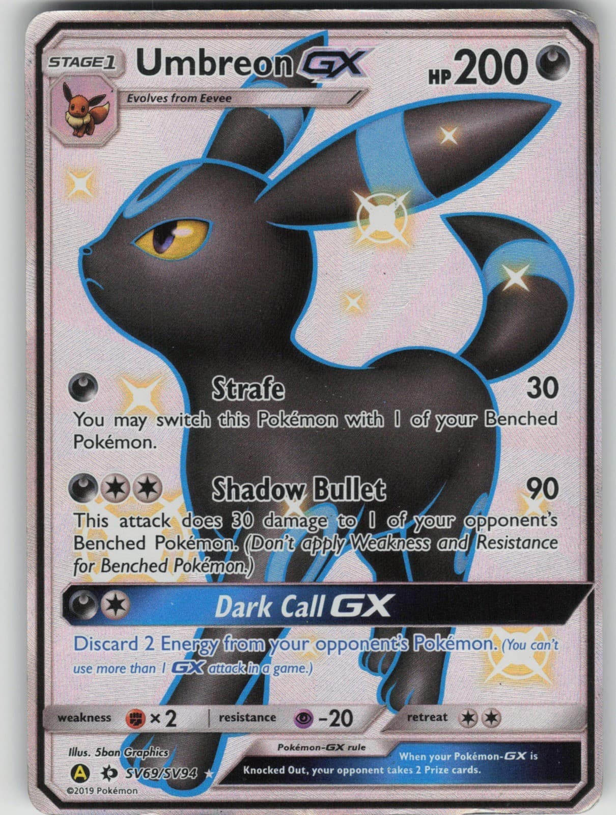 Umbreon GX 2019 Pokemon Hidden Fates