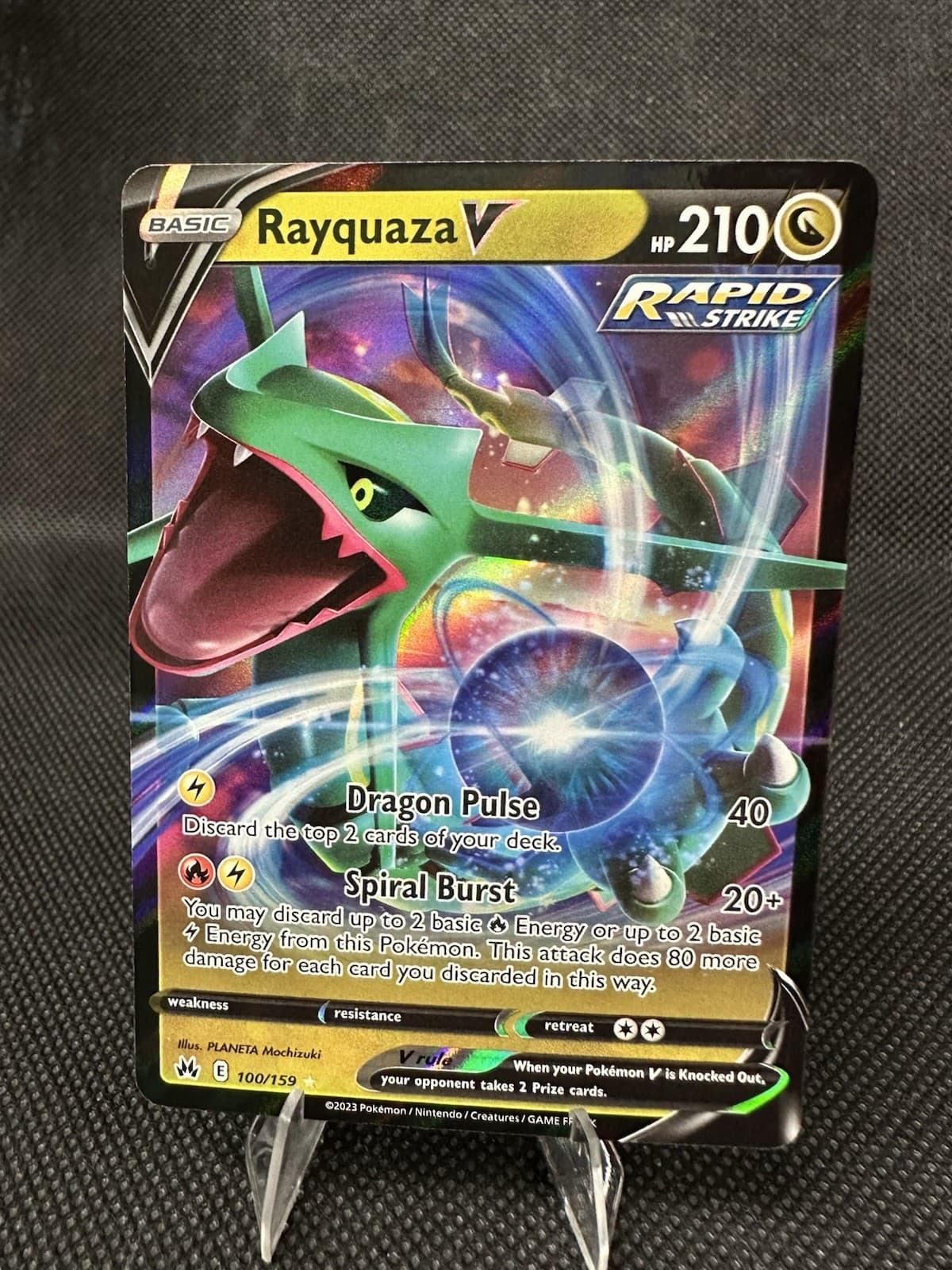 Rayquaza V trading card