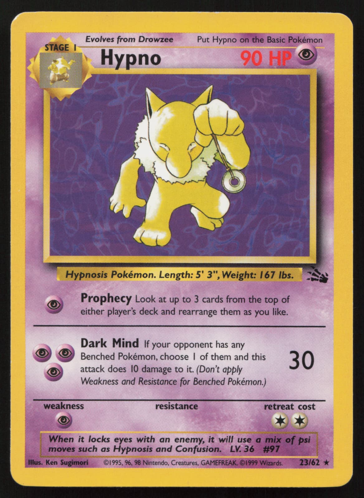 Hypno 1999 Pokemon Fossil