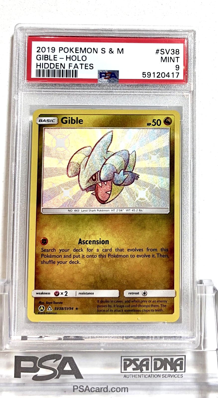 Gible 2019 Sun Sun & Moon: Hidden Fates Shiny Rare