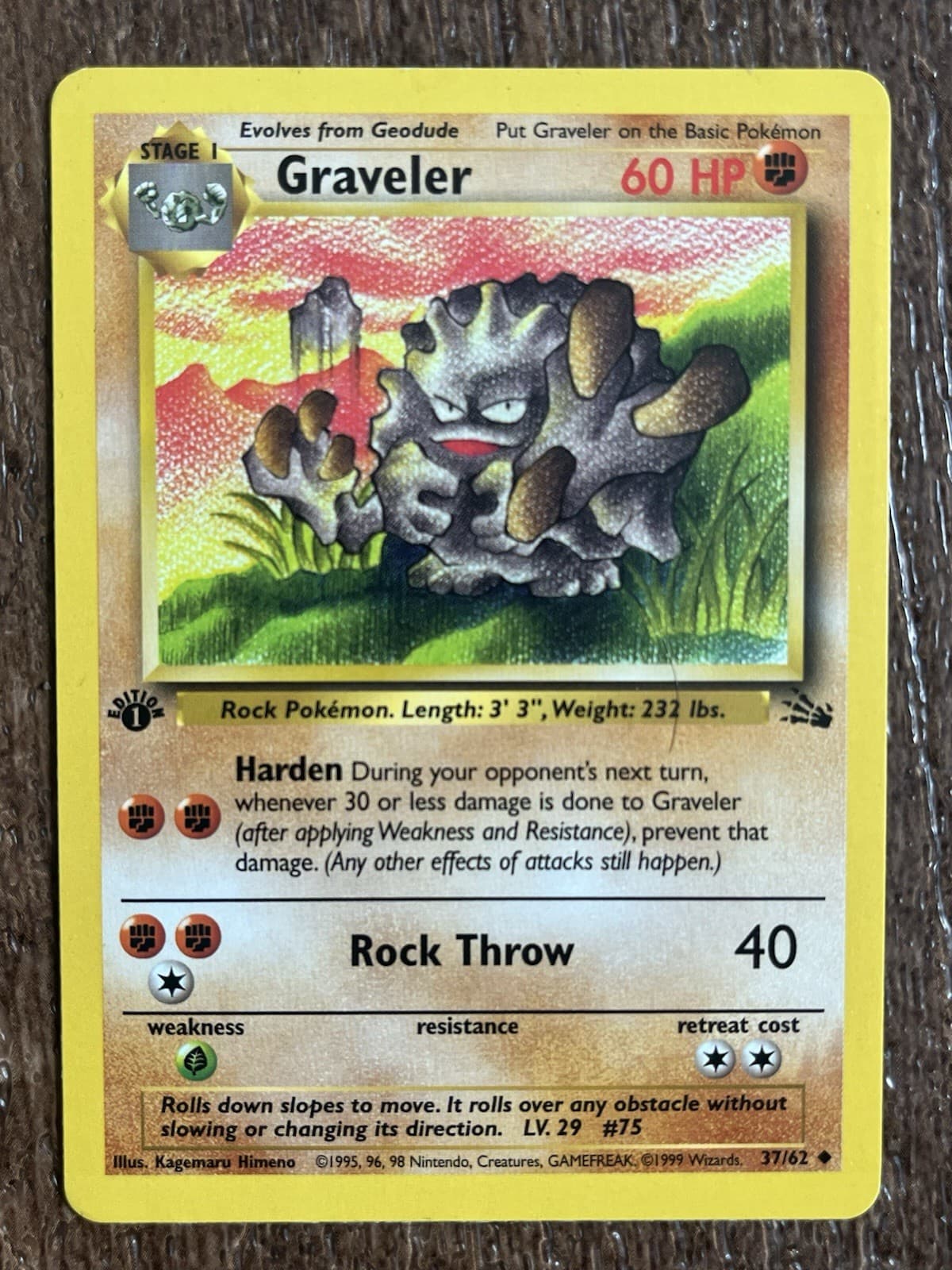 Graveler 1999 Pokemon Fossil
