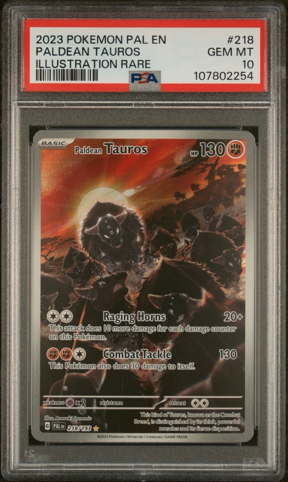 Paldean Tauros trading card