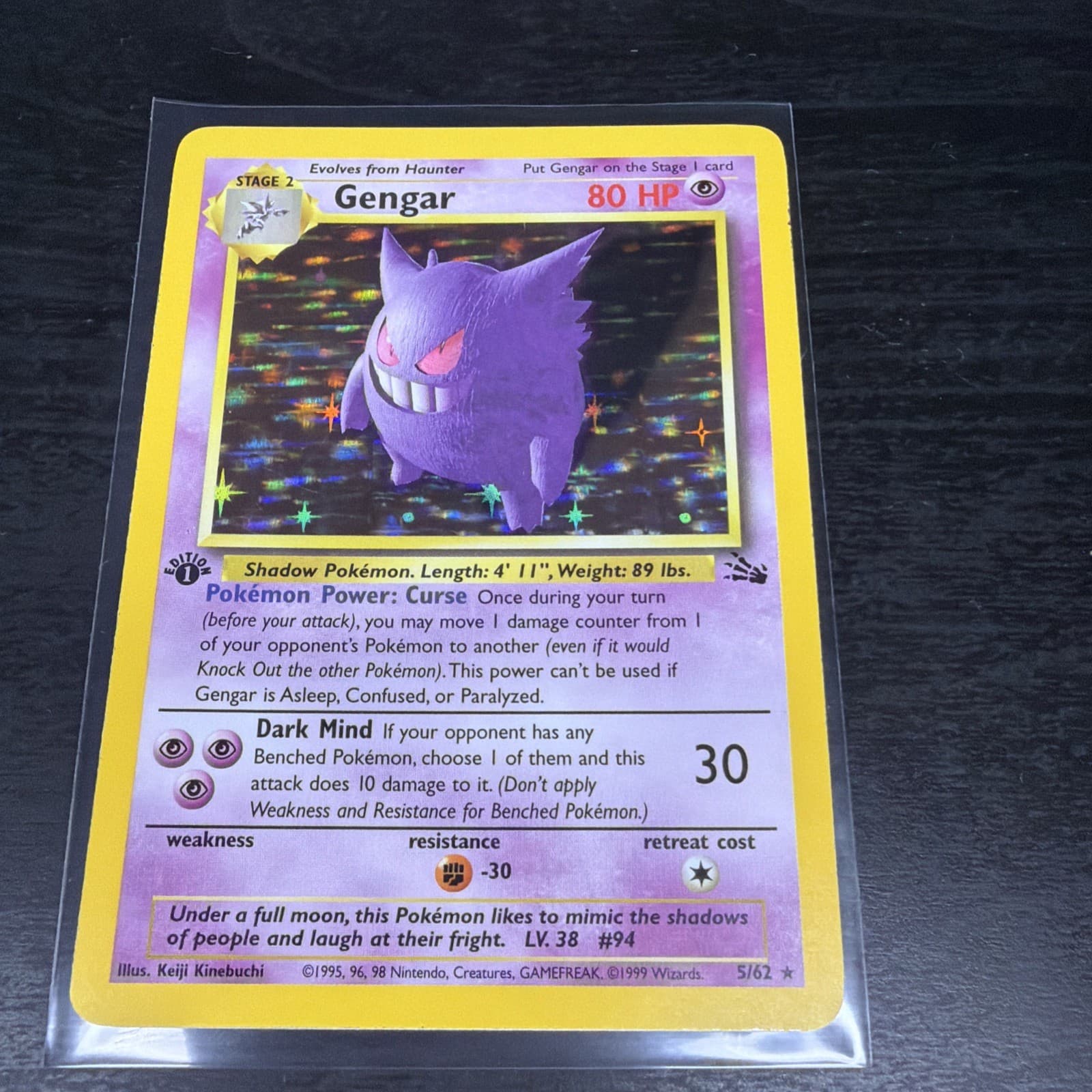 Gengar 1999 Pokemon Fossil