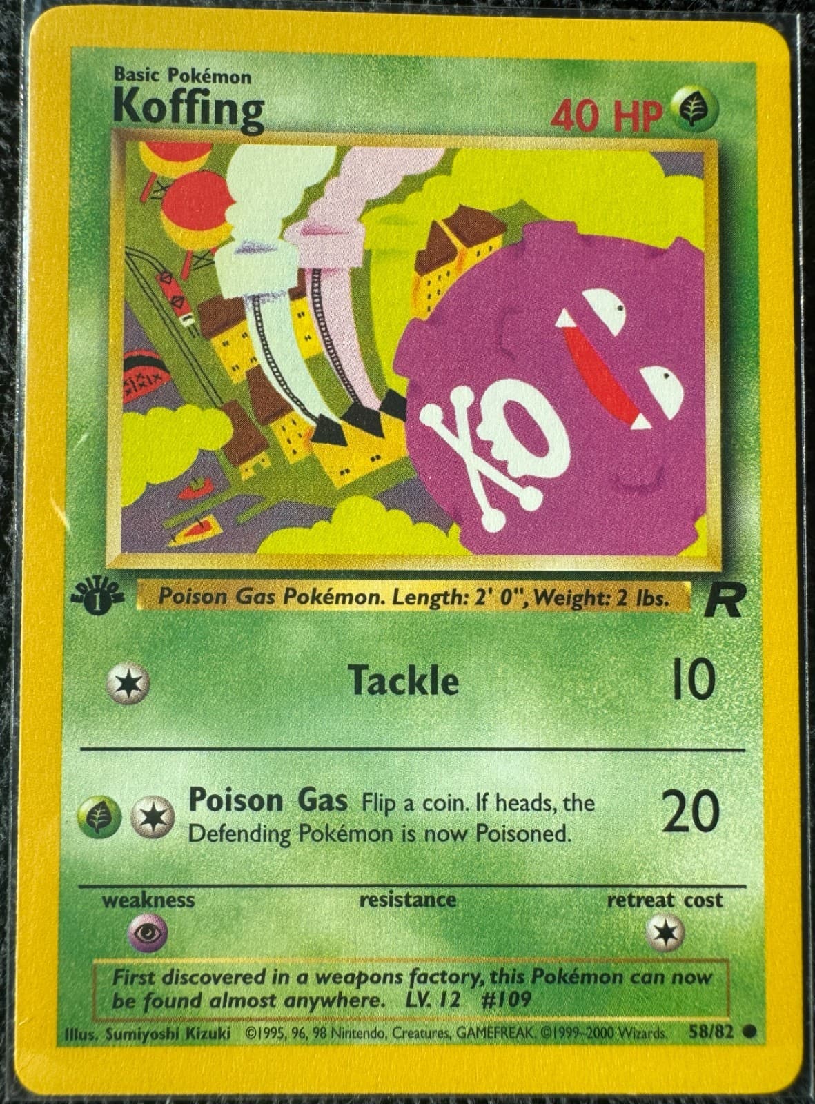 Koffing 2000 Pokemon Team Rocket 1st Edition