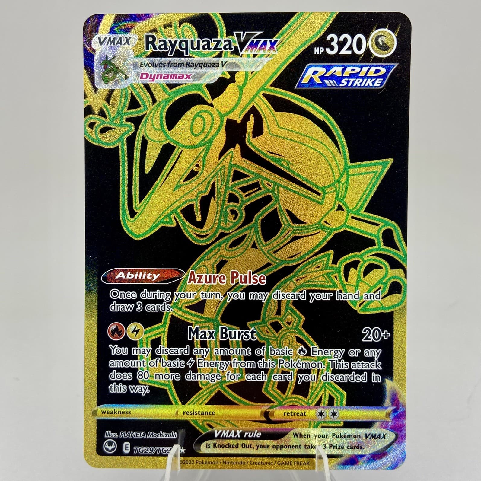 Rayquaza VMAX trading card