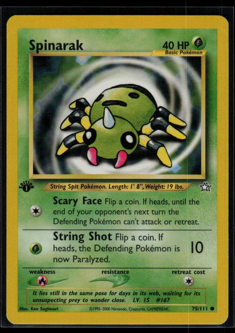 Spinarak 2000 Pokemon Neo Genesis 1st Edition